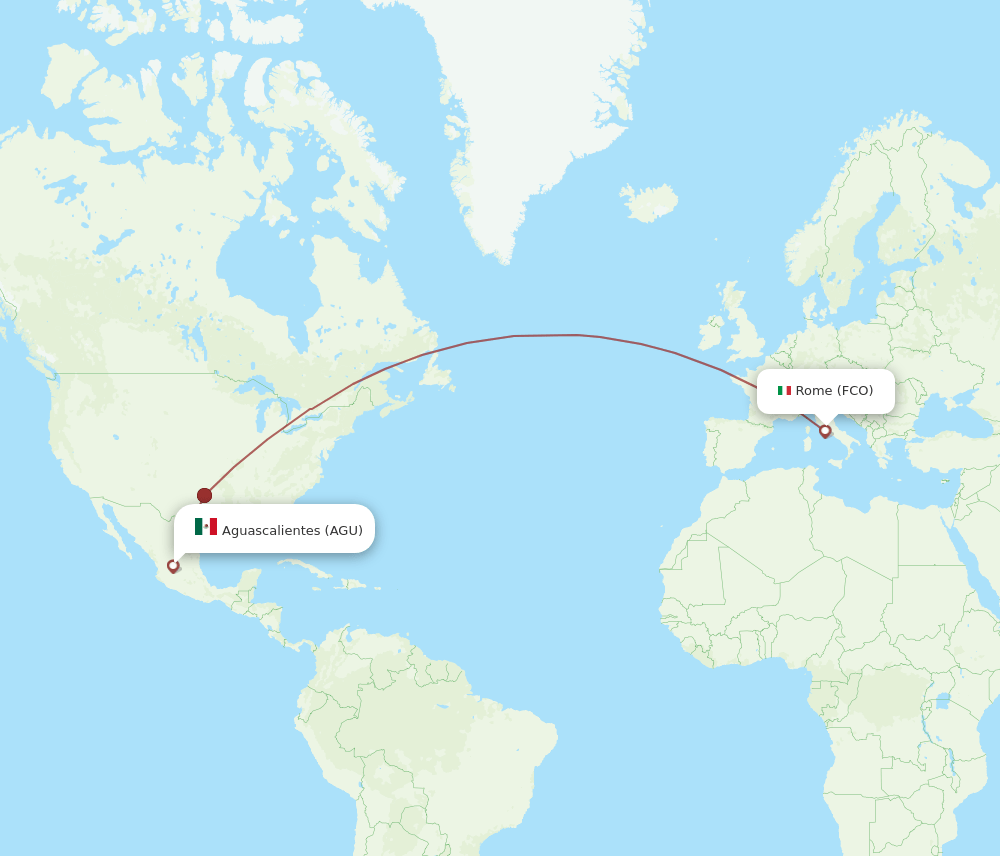 FCO-AGU flight routes