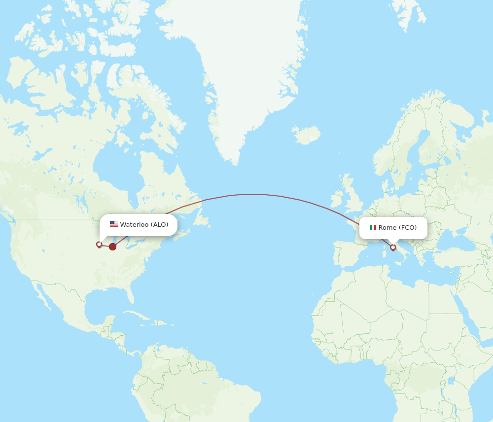 FCO-ALO flight routes