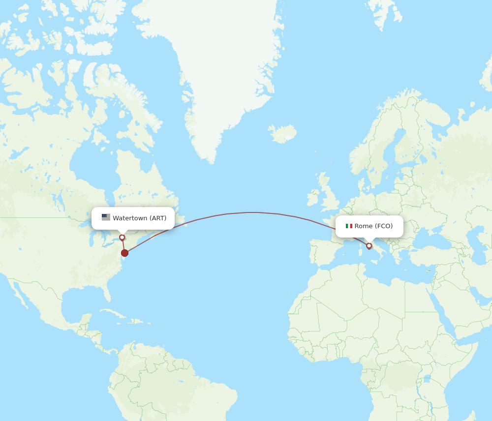FCO-ART flight routes