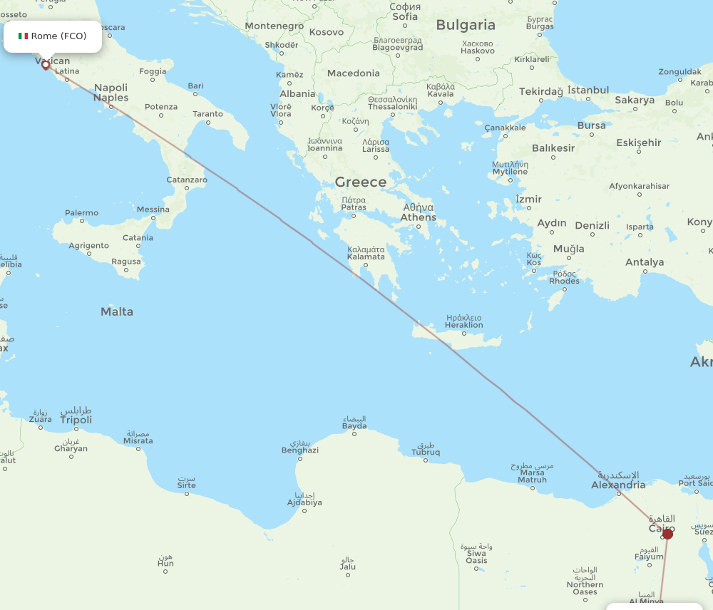 FCO-ATZ flight routes