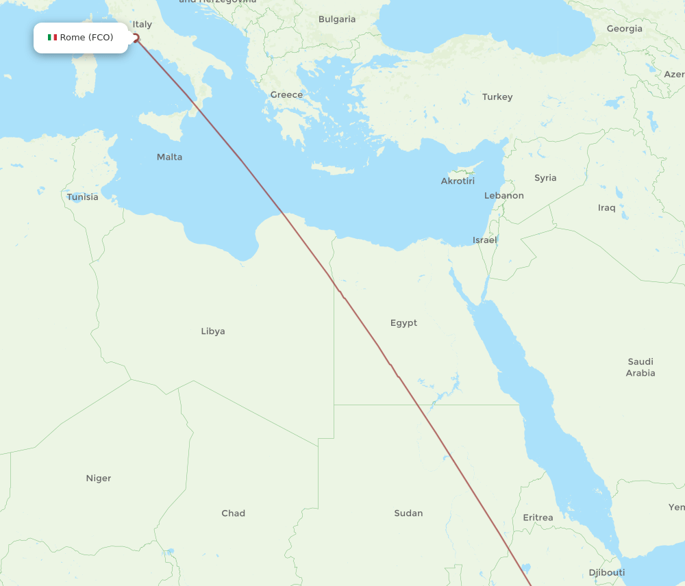 FCO-AWA flight routes