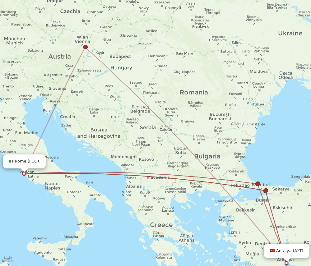 FCO-AYT flight routes