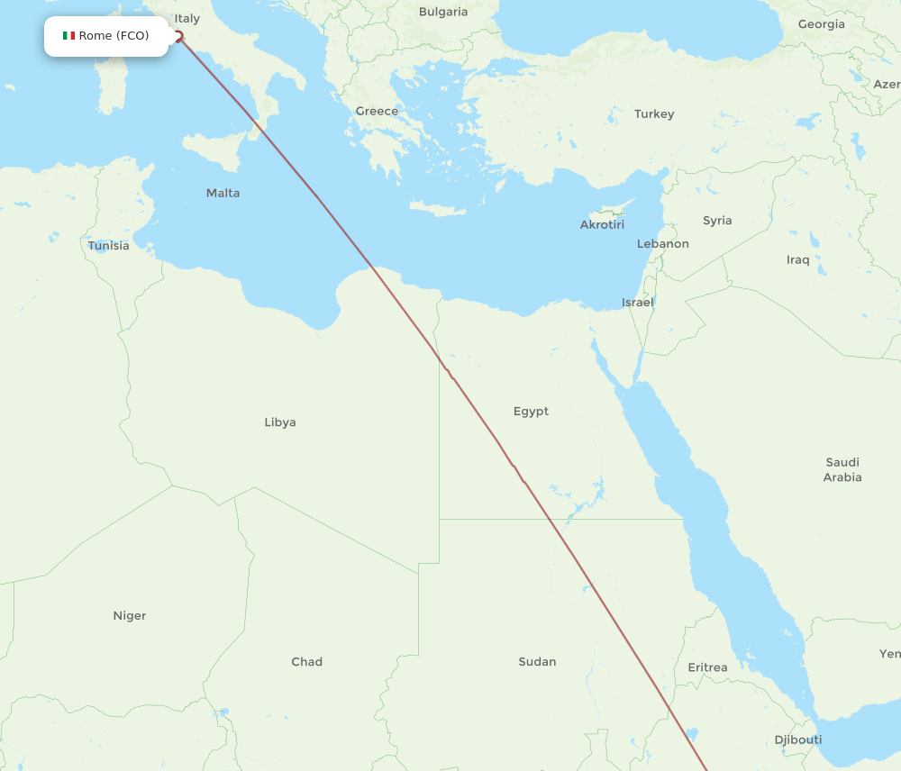 FCO-BCO flight routes