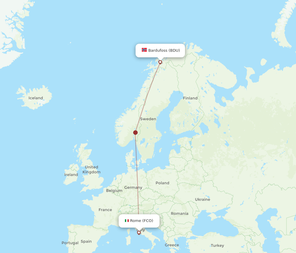 FCO-BDU flight routes