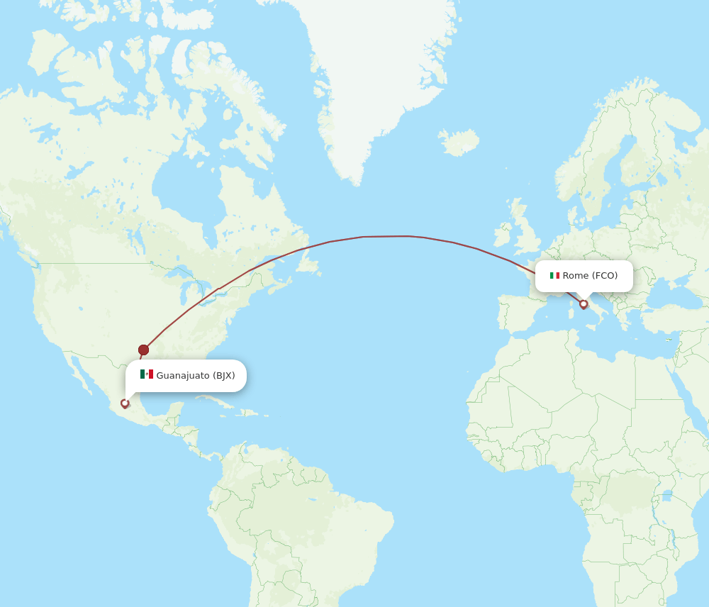 FCO-BJX flight routes