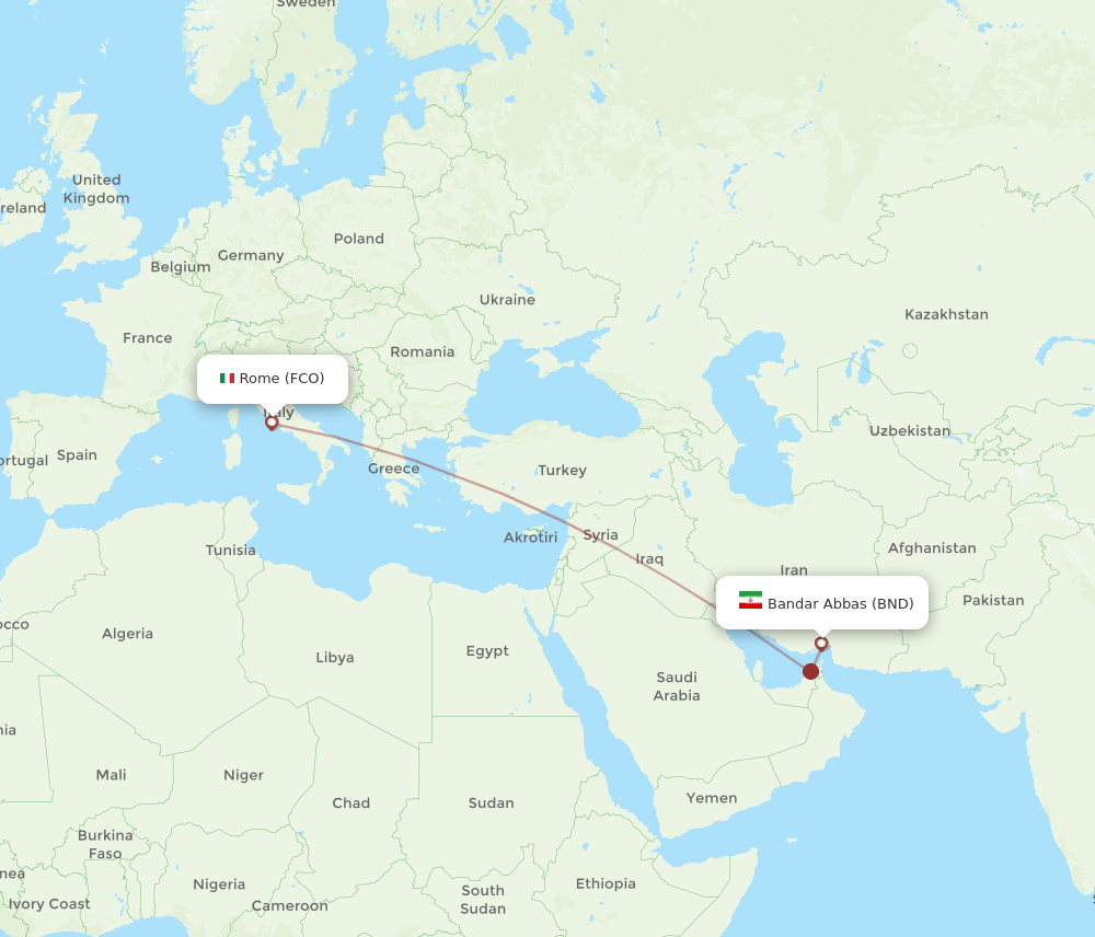 FCO-BND flight routes