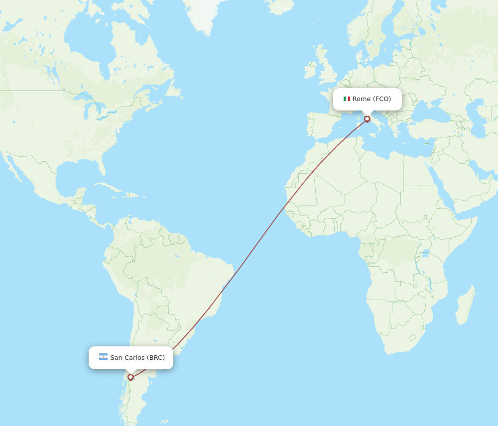 FCO-BRC flight routes