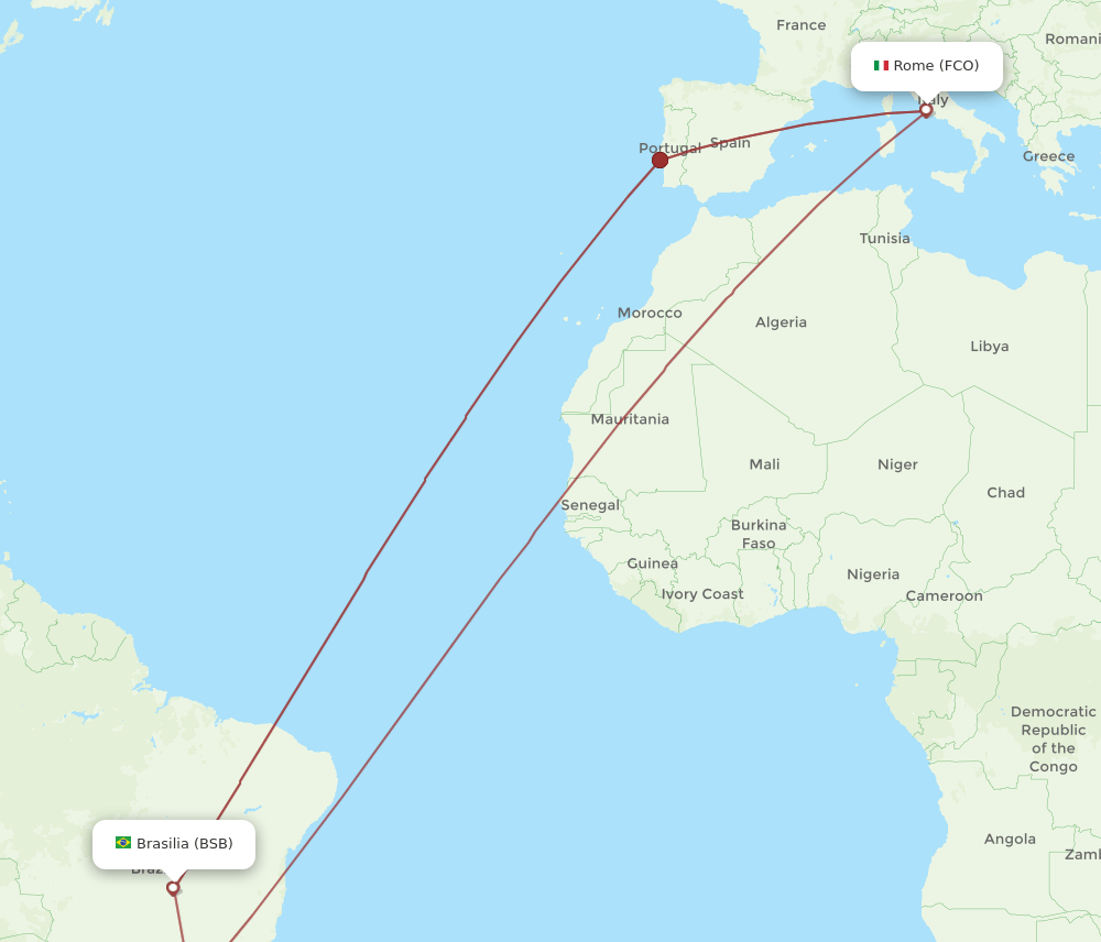 FCO-BSB flight routes
