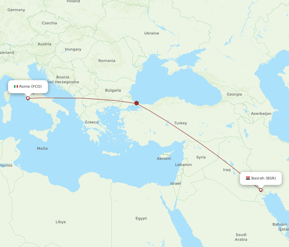 FCO to BSR flights and routes map