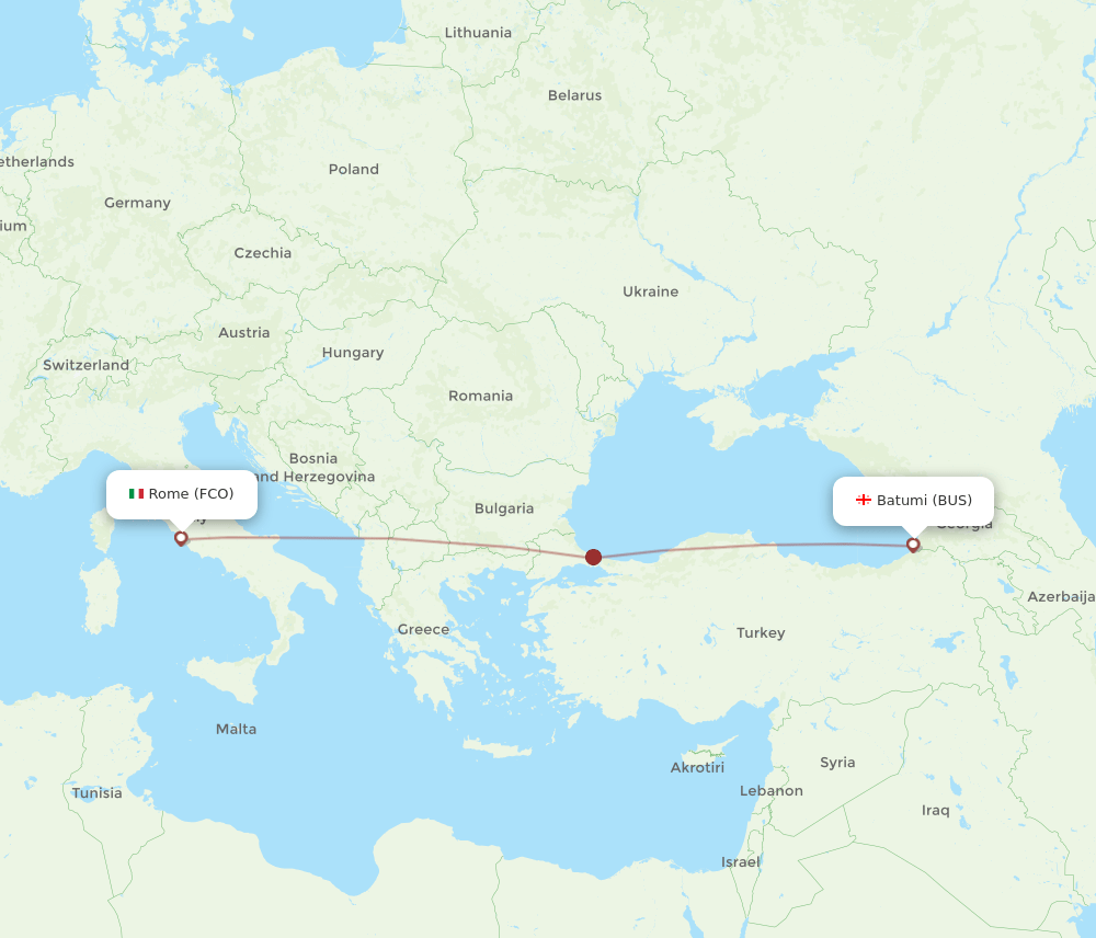 FCO-BUS flight routes