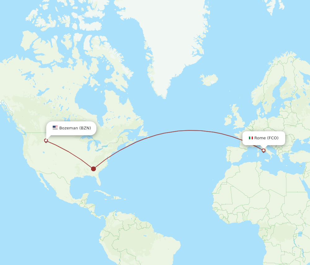 FCO-BZN flight routes