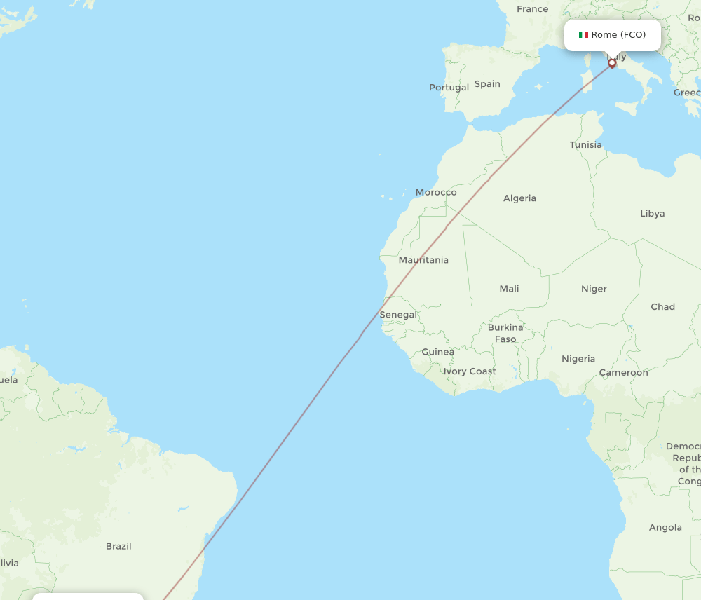 FCO to CAC flights and routes map