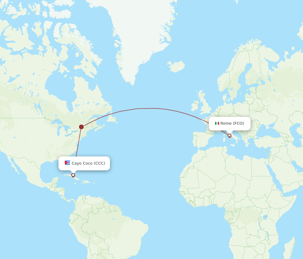 FCO-CCC flight routes