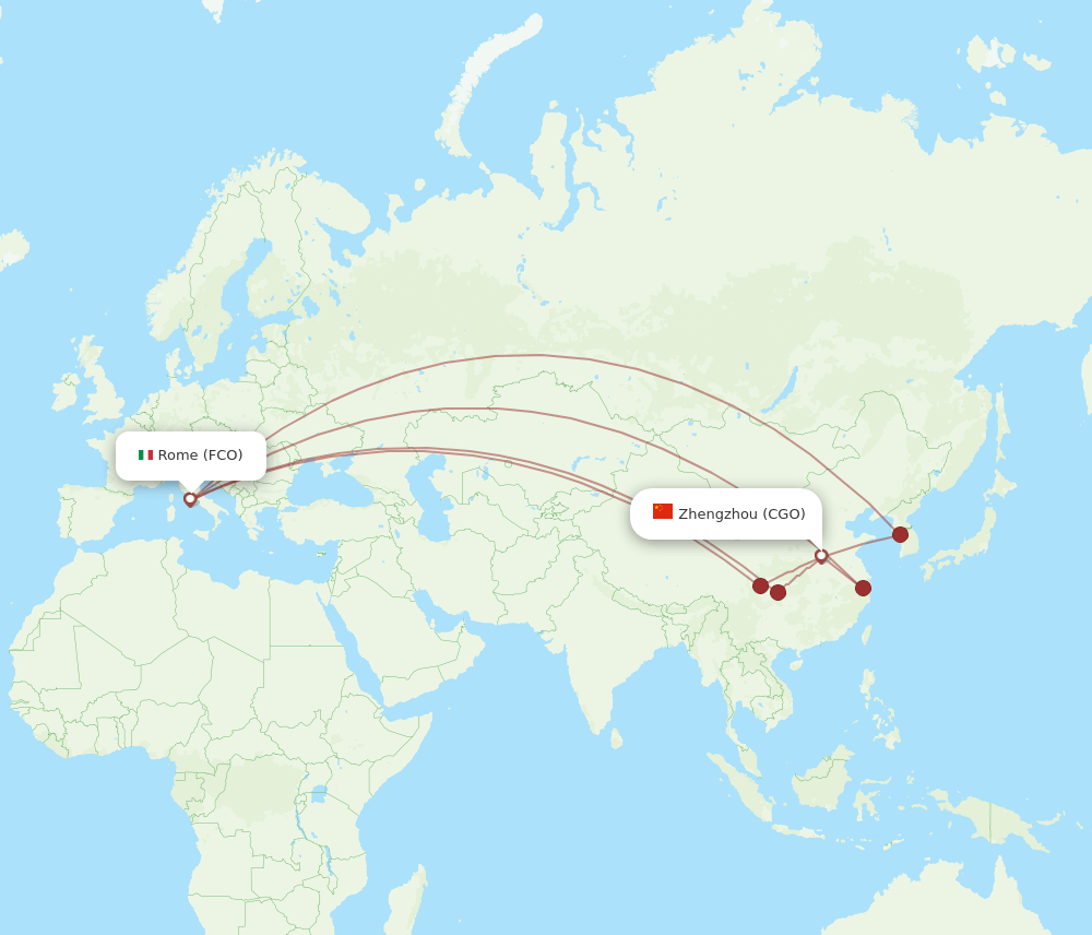 FCO-CGO flight routes