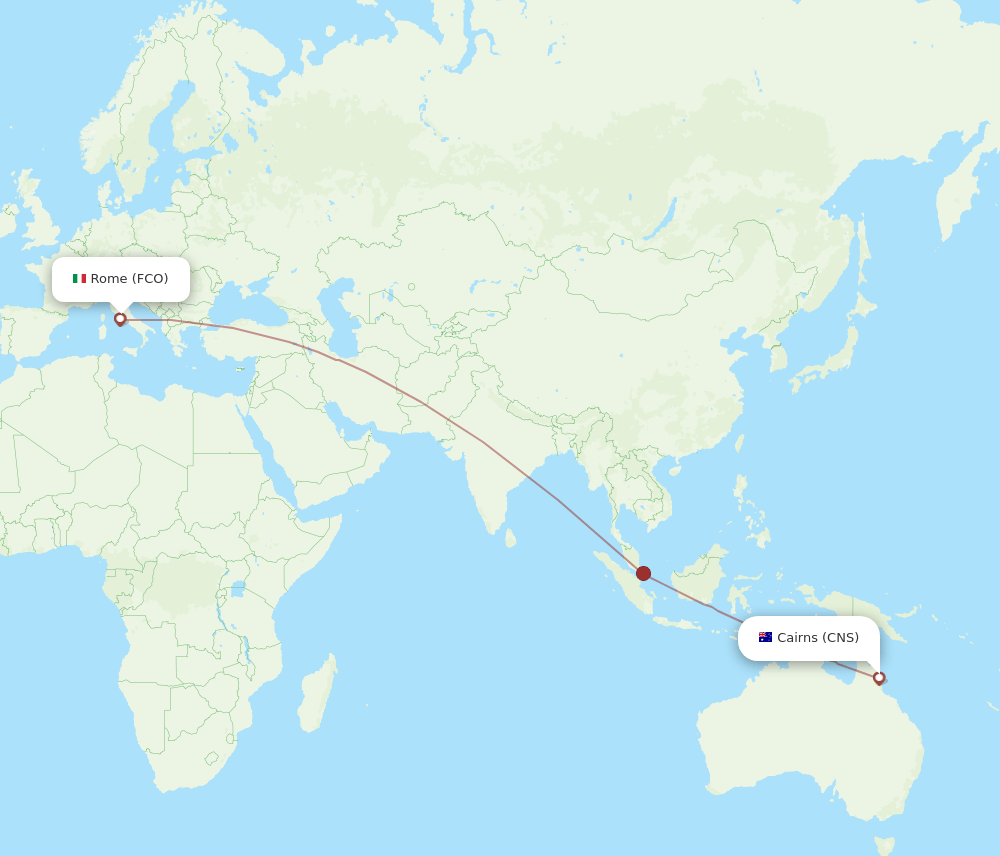 FCO-CNS flight routes