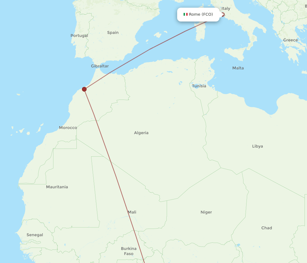 FCO-COO flight routes