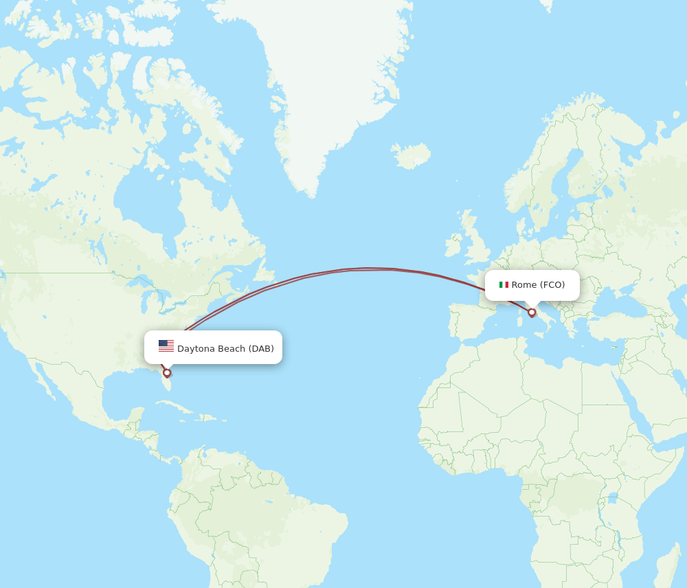 FCO-DAB flight routes
