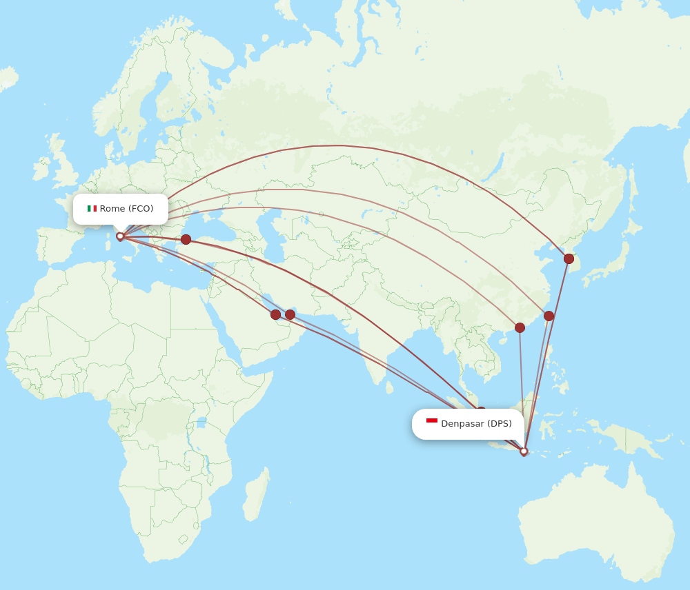 FCO-DPS flight routes