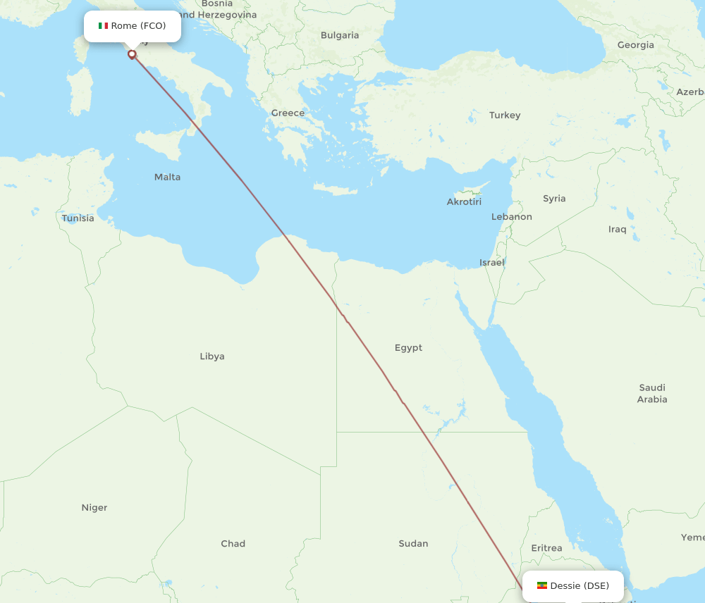 FCO-DSE flight routes
