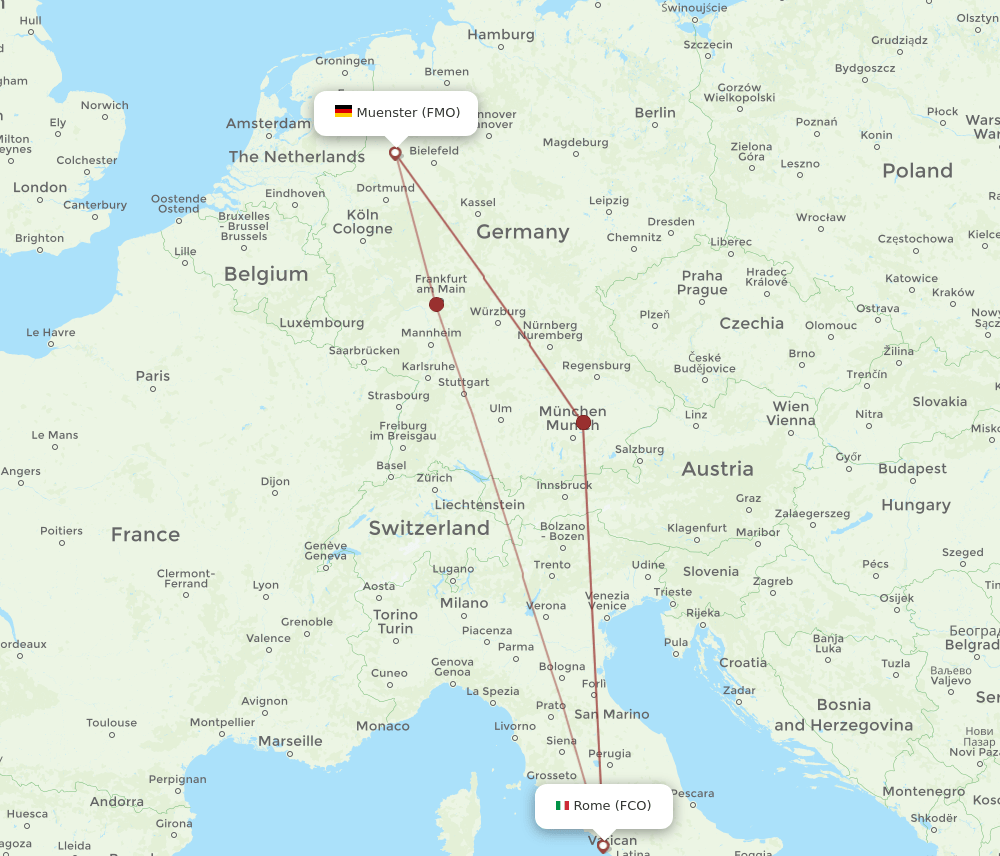 FCO-FMO flight routes