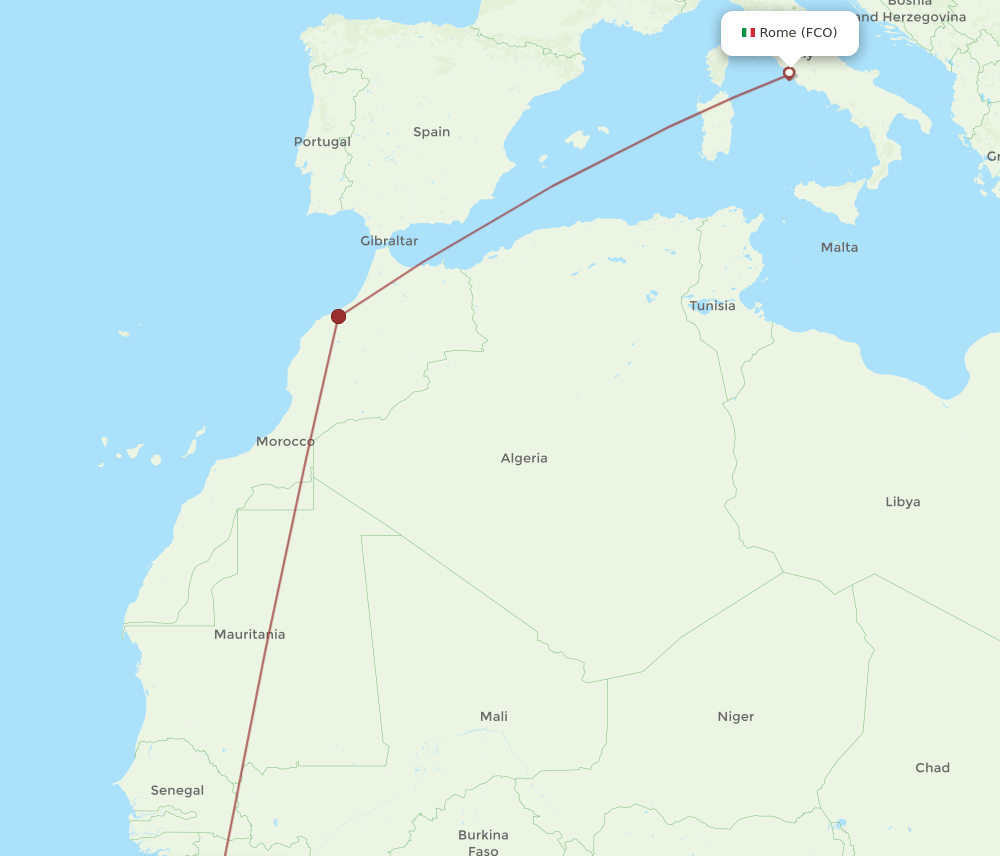 FCO-FNA flight routes