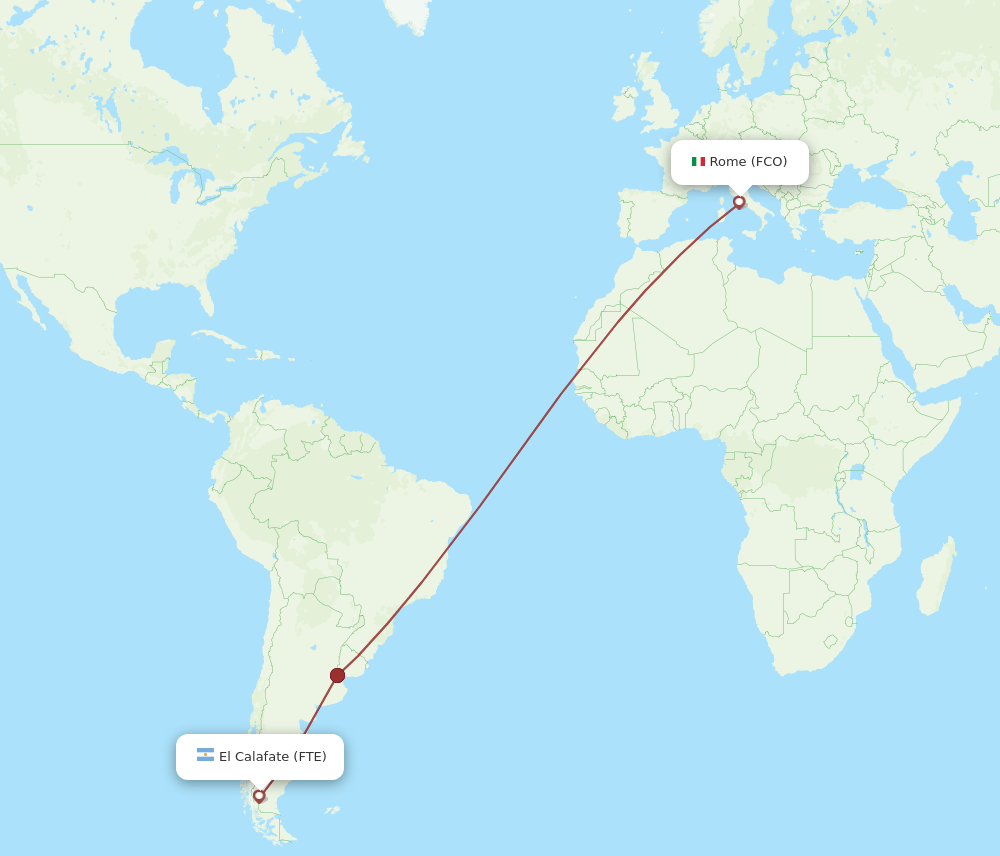 FCO-FTE flight routes