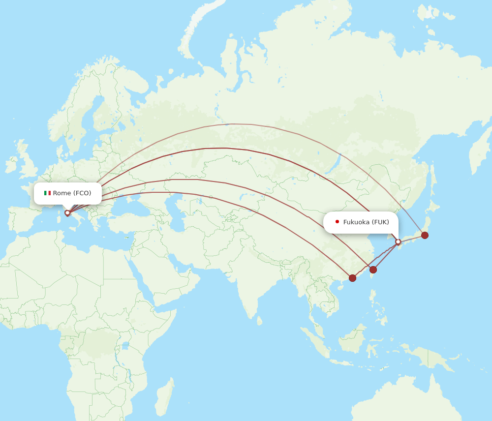 FCO-FUK flight routes