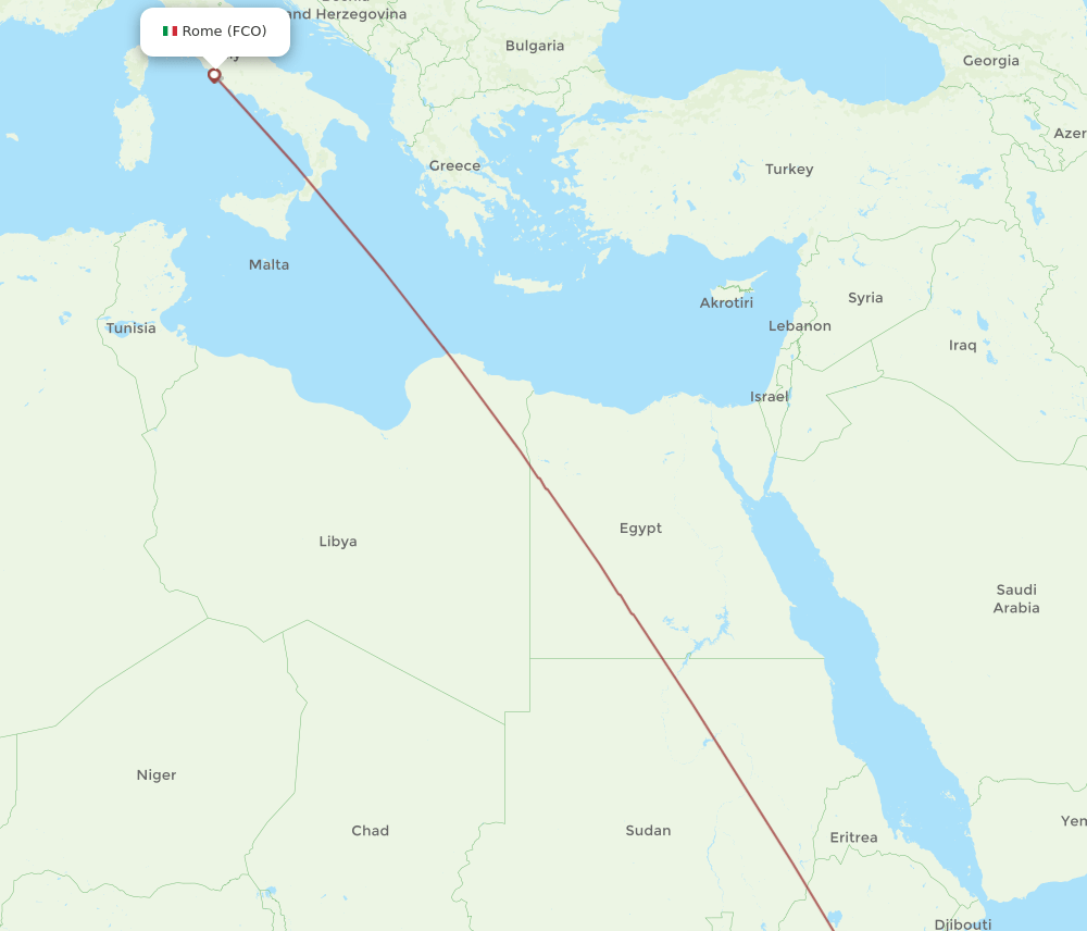 FCO to GMB flights and routes map