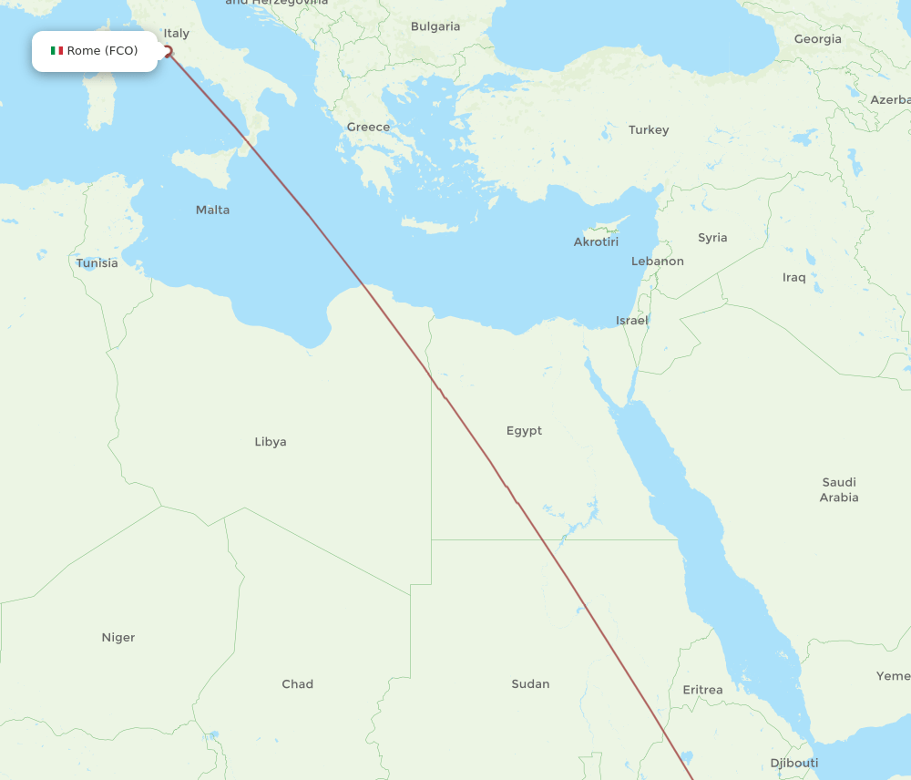 FCO-GOB flight routes