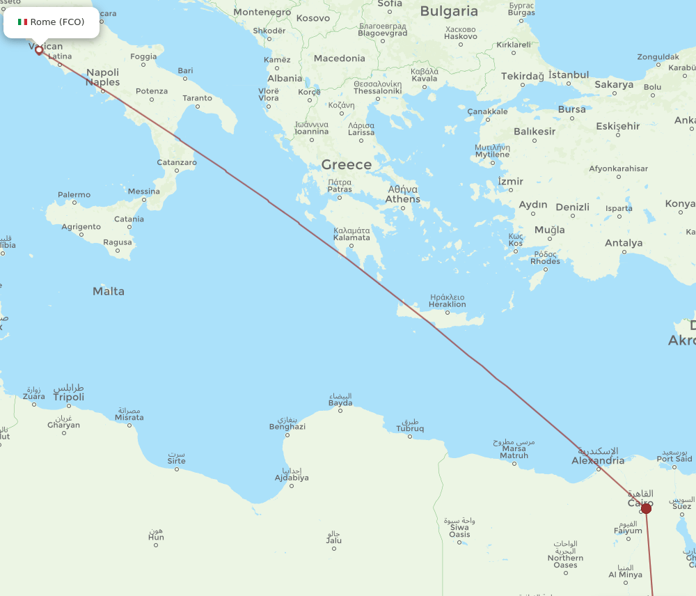 FCO-HMB flight routes