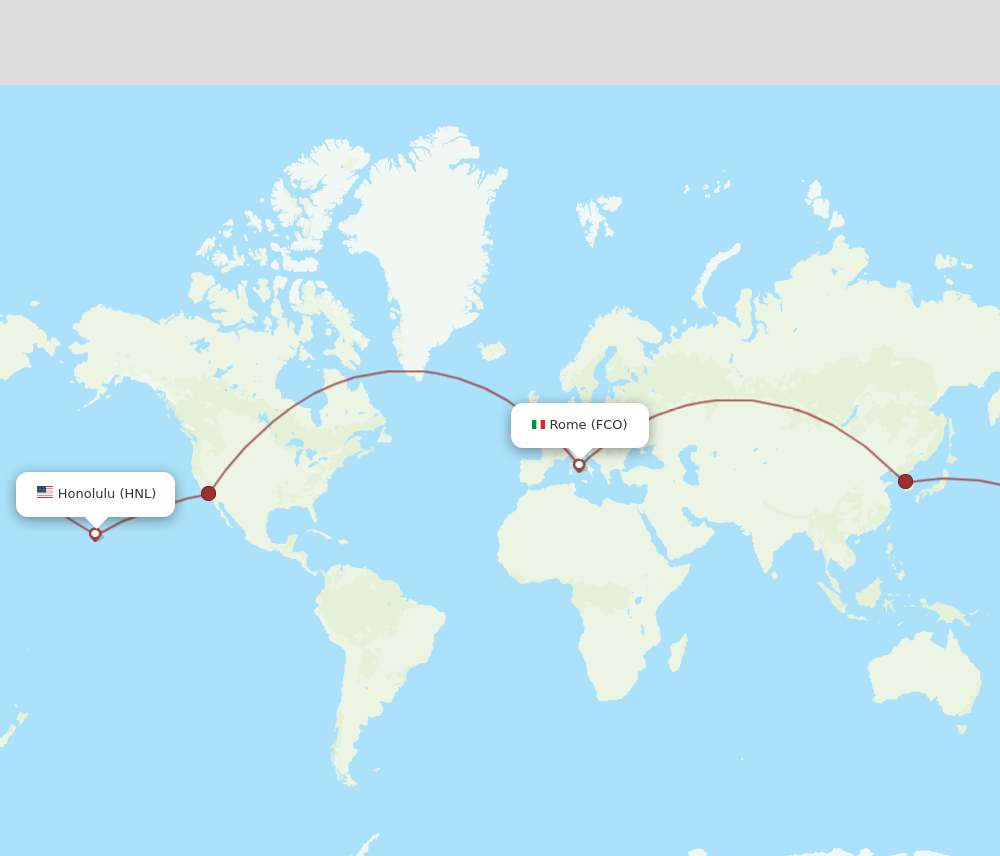 FCO-HNL flight routes
