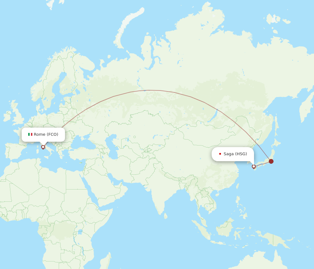 FCO-HSG flight routes