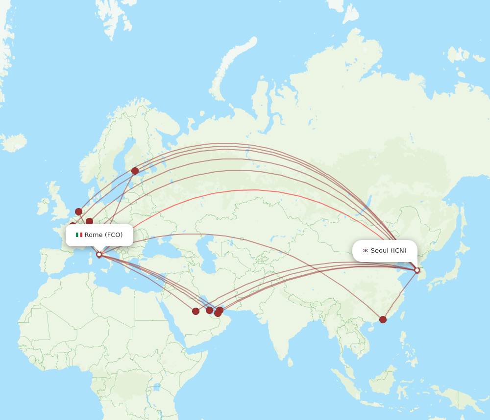 FCO-ICN flight routes