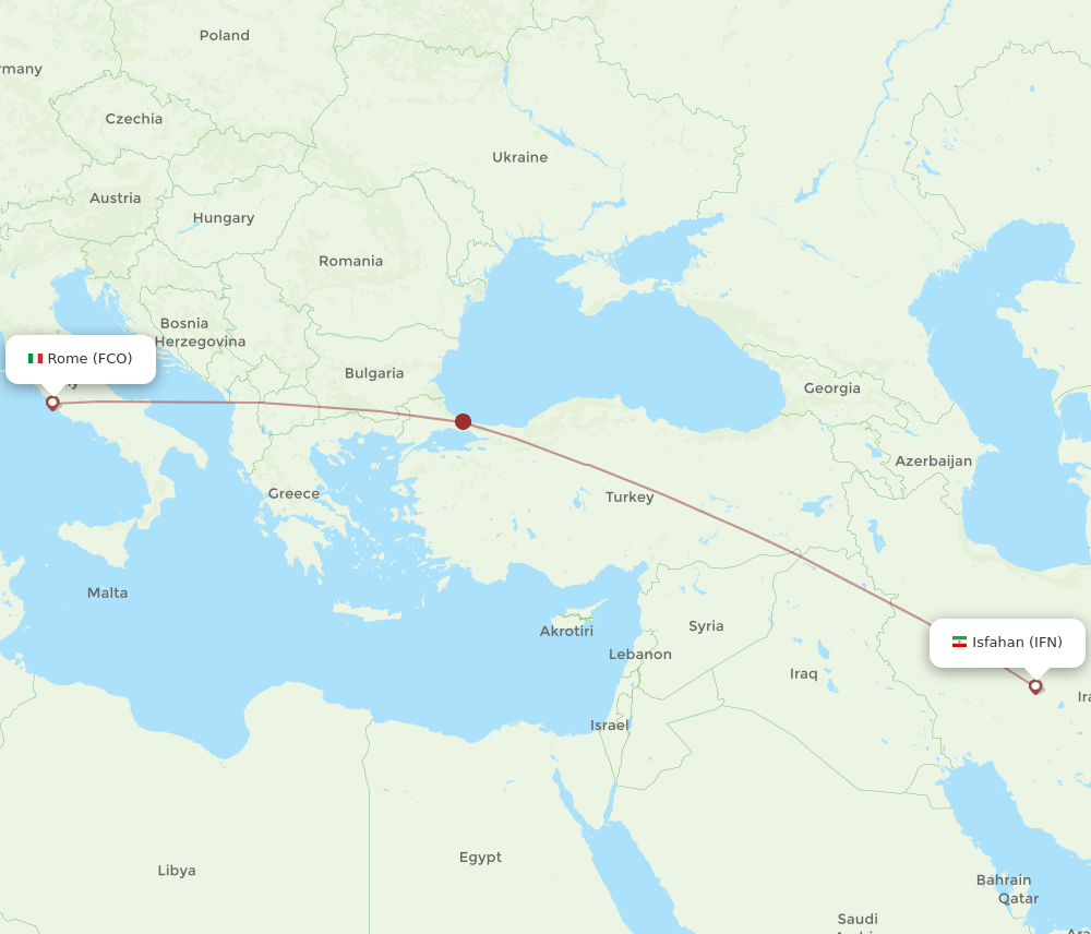FCO-IFN flight routes