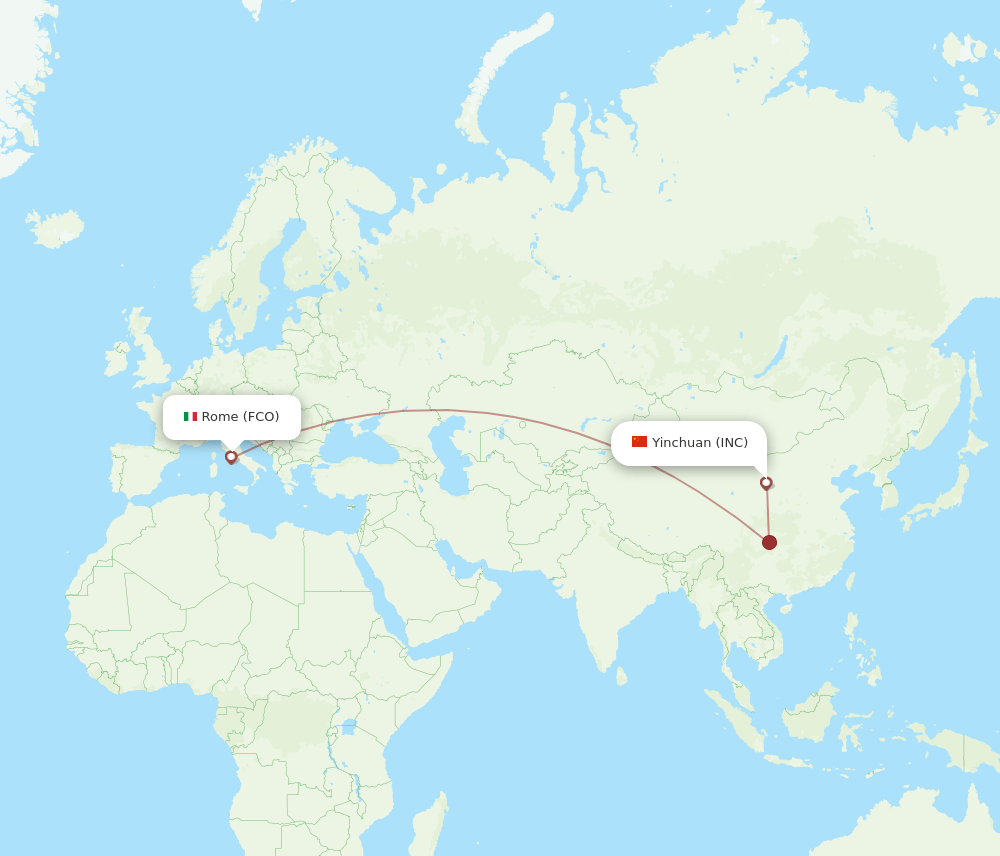 FCO-INC flight routes