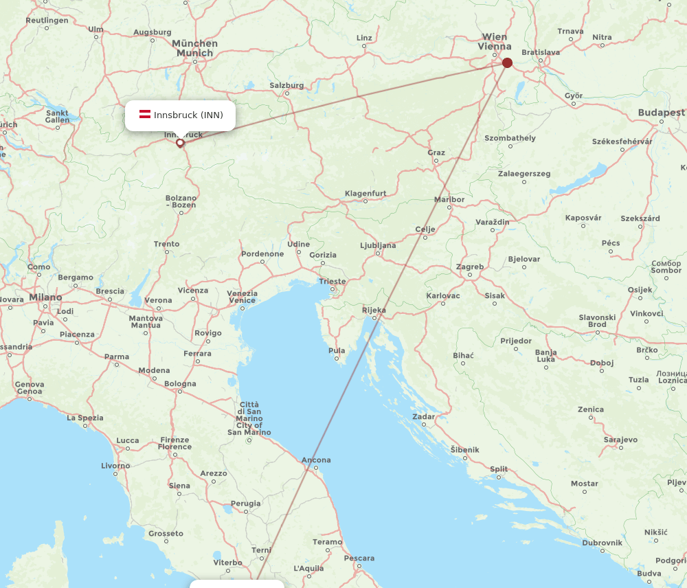 FCO-INN flight routes