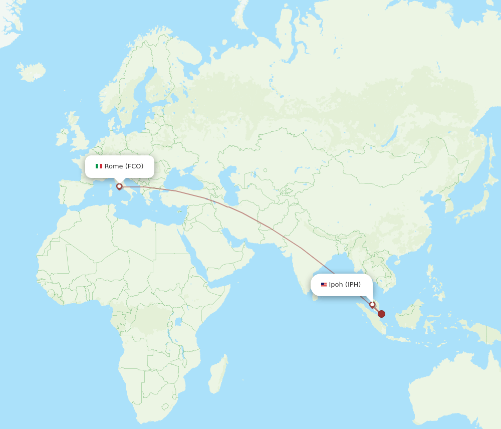 FCO-IPH flight routes