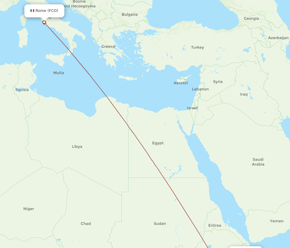 FCO-JIJ flight routes