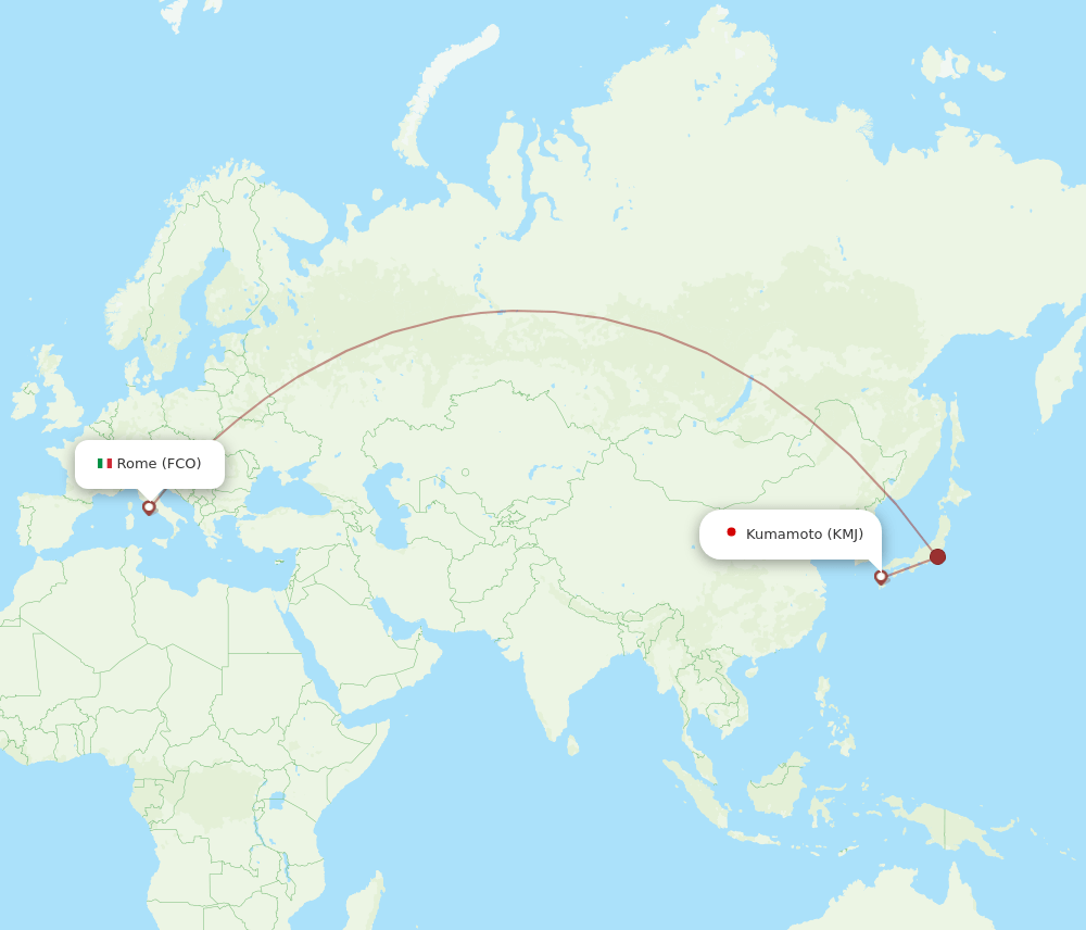 FCO-KMJ flight routes