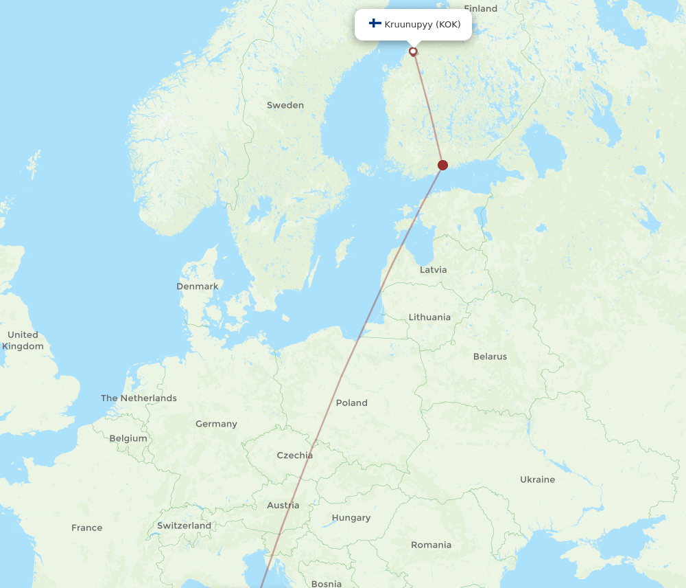 FCO-KOK flight routes