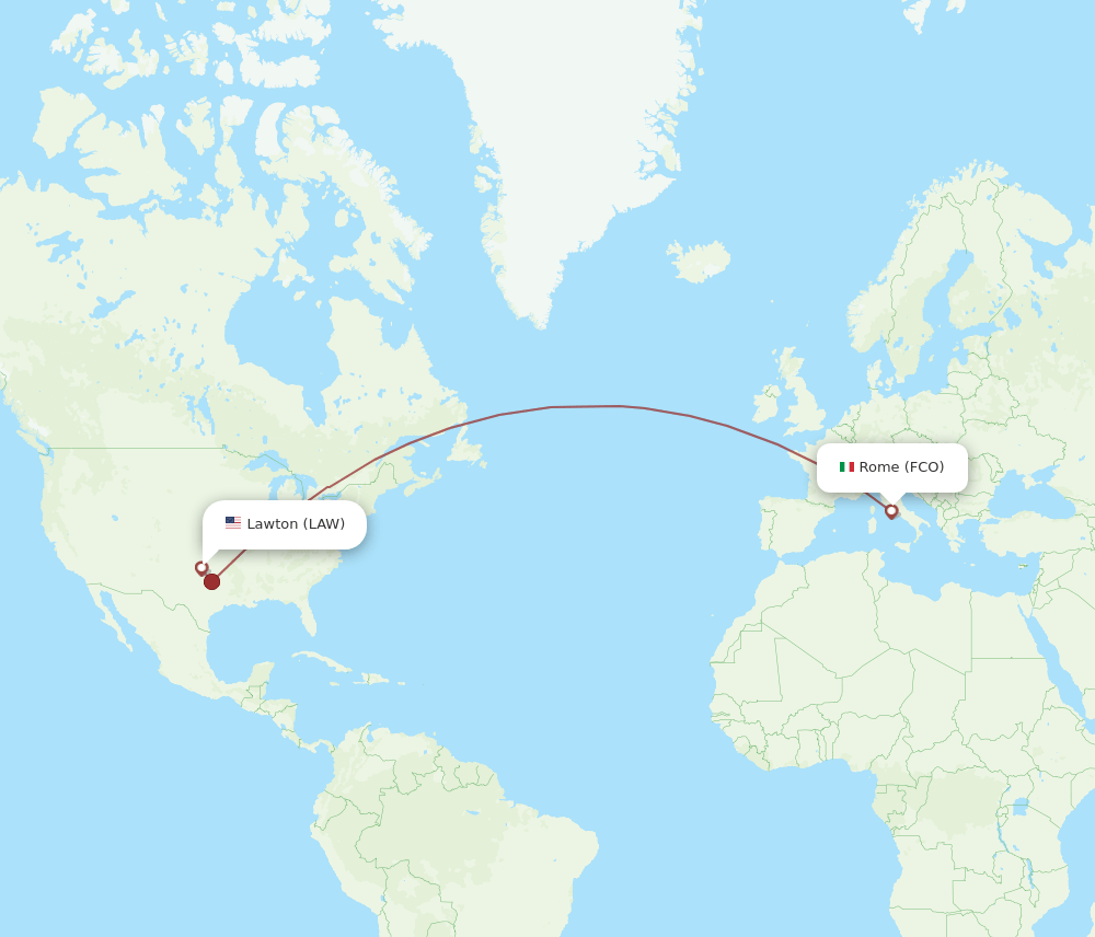 FCO-LAW flight routes