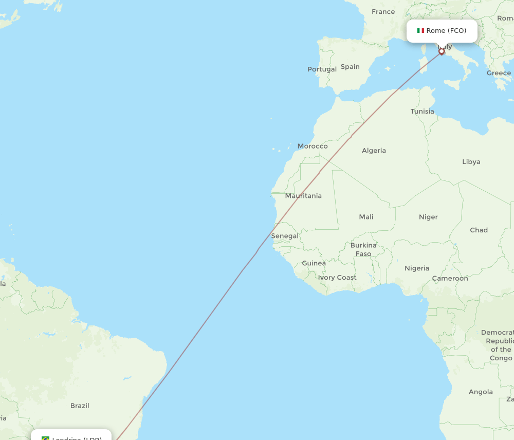 FCO-LDB flight routes