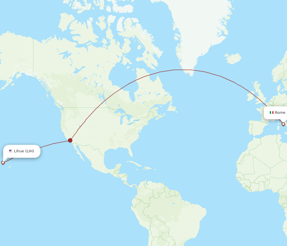 FCO-LIH flight routes