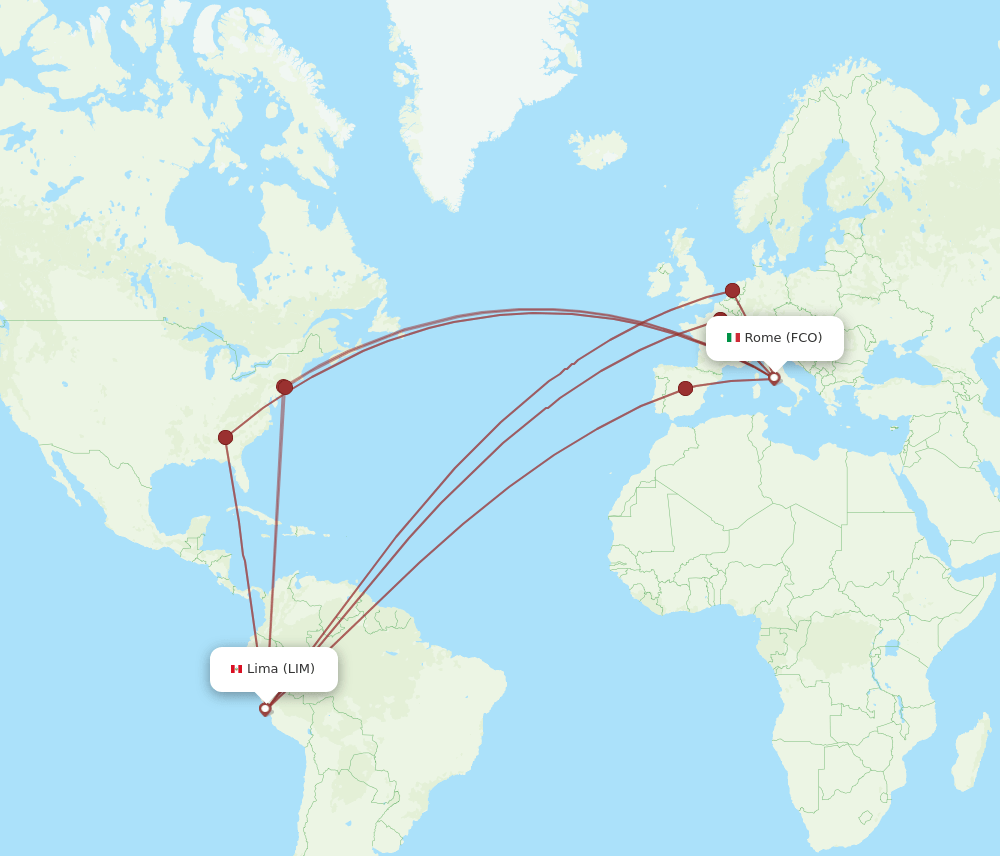FCO-LIM flight routes