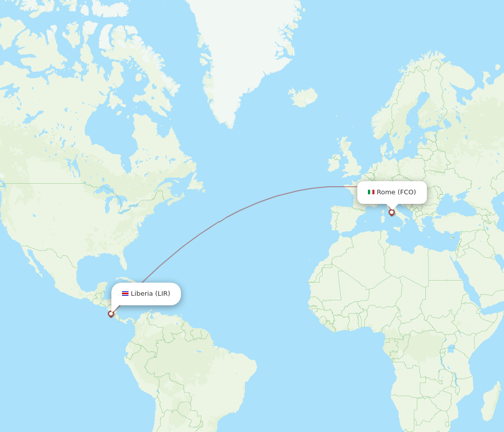 FCO-LIR flight routes