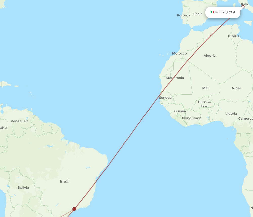 FCO-MDZ flight routes