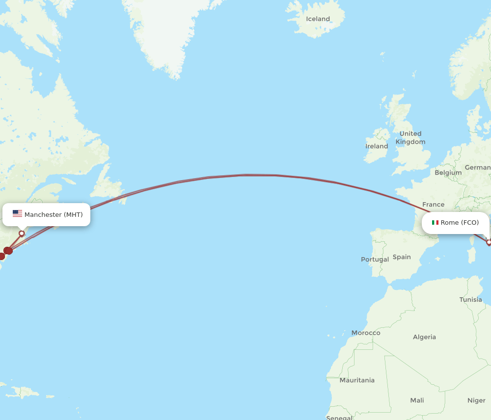 FCO-MHT flight routes