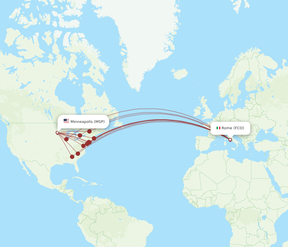 FCO-MSP flight routes