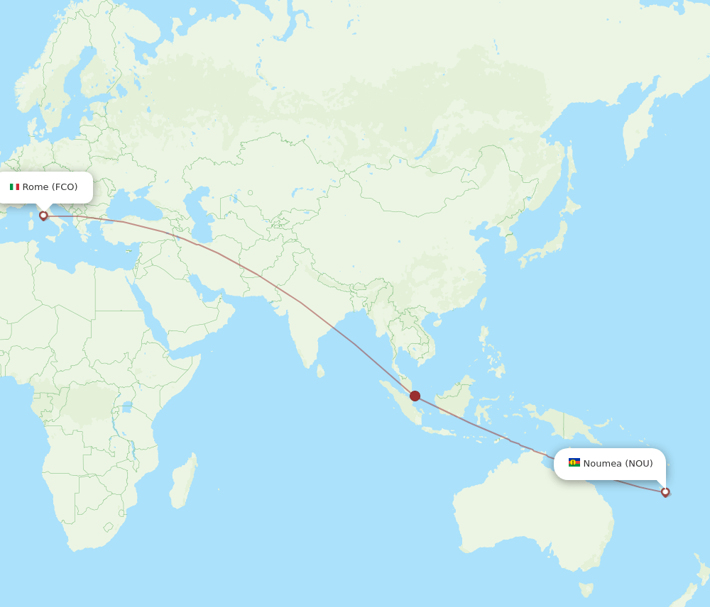 FCO-NOU flight routes