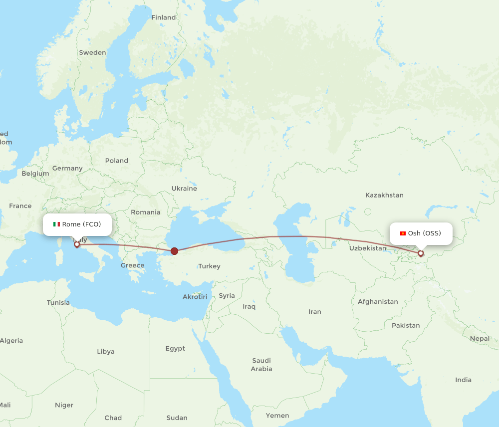 FCO-OSS flight routes